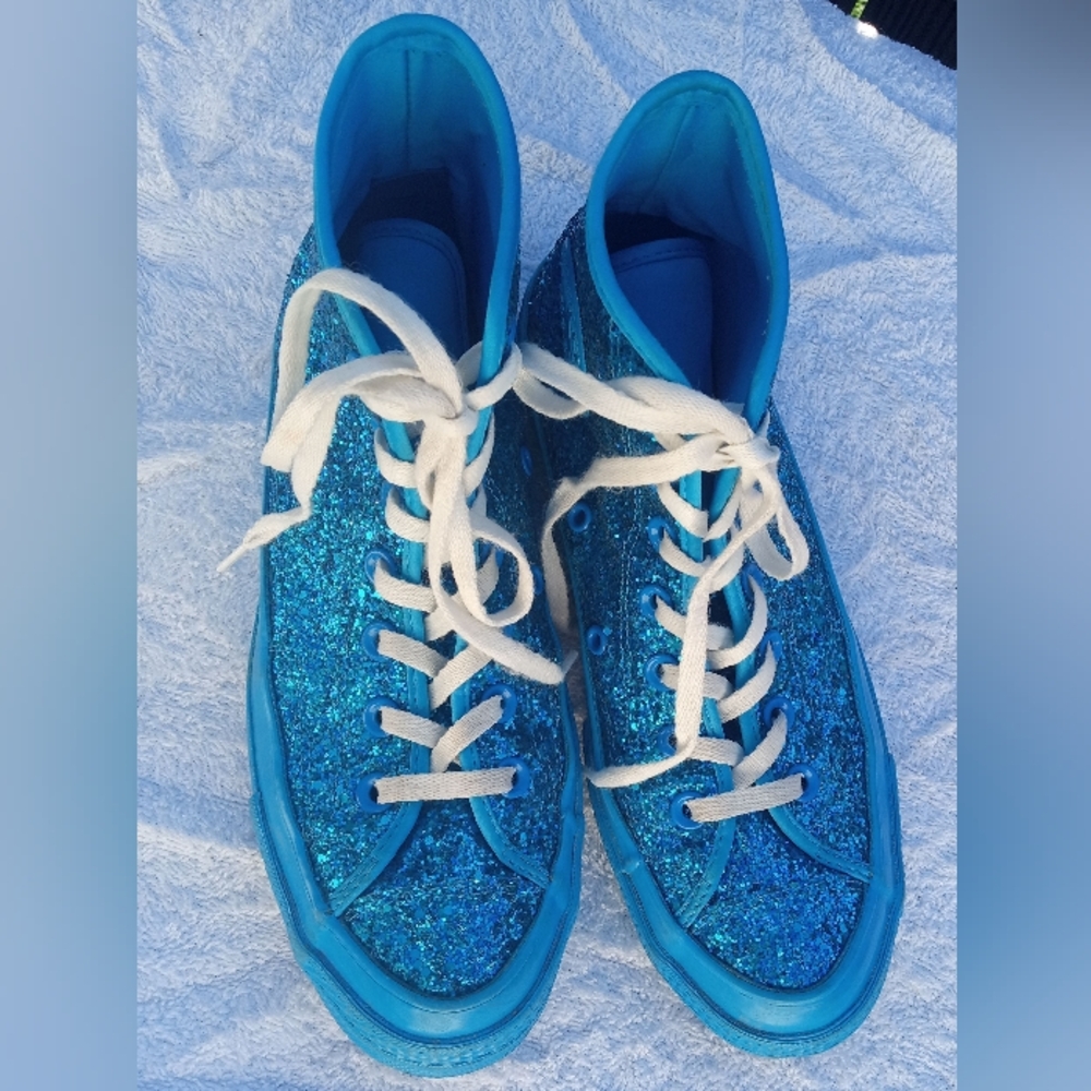 Converse Sparkle Blue High-Top Sneakers Unisex Men's 5.5 Women's 7.5